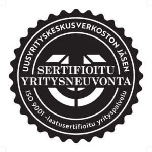 Uusyrityskeskuksen laatusertifikaattilogo.