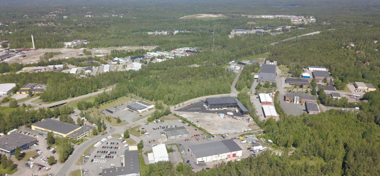 Ilmakuva Äyhön teollisuusalueesta Raumalla.