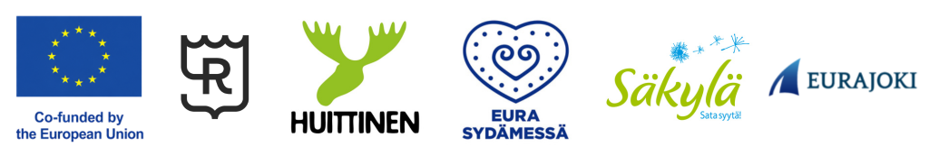 YMES-project logos of participating municipalities and EU-funding logo.